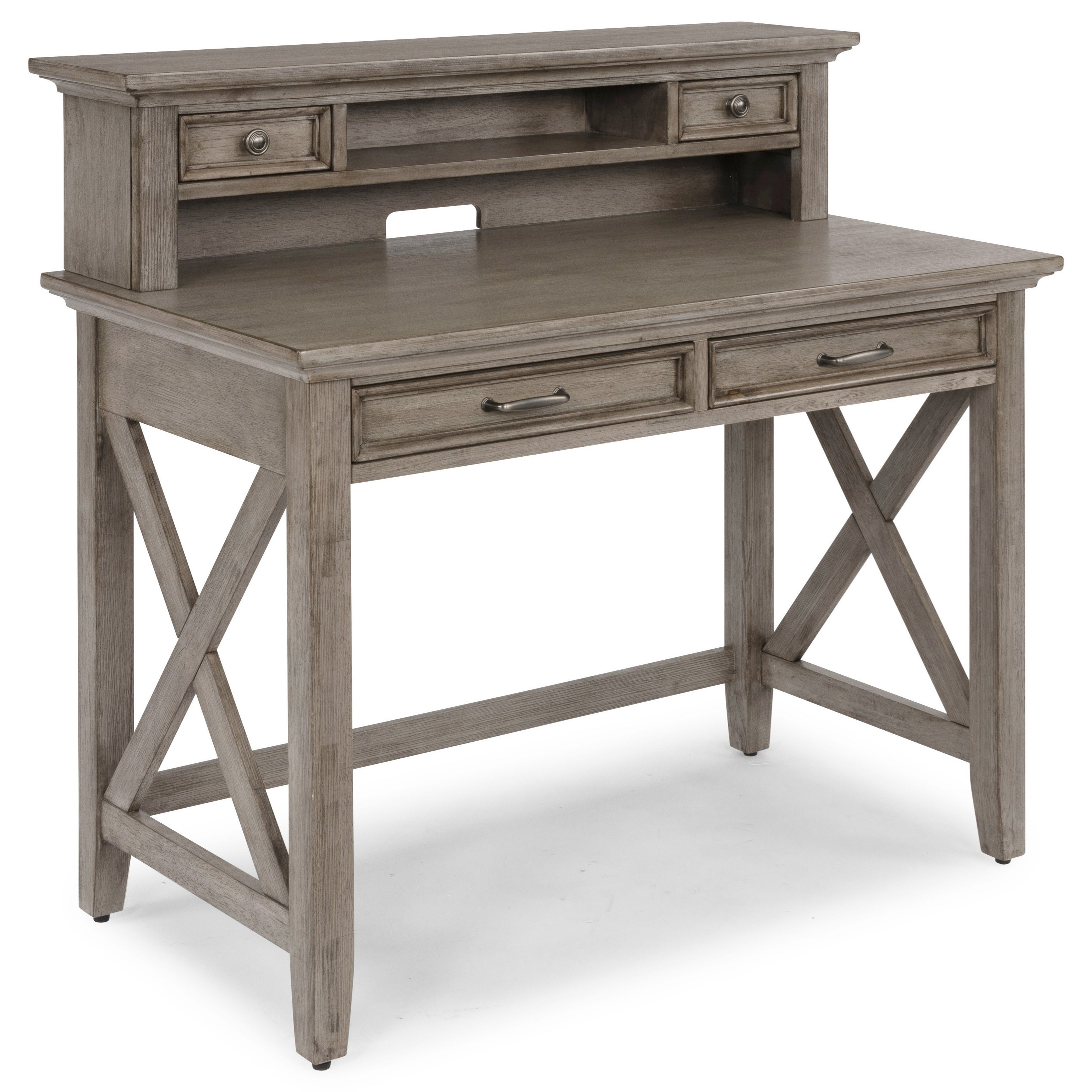 Homestyles Mountain Lodge Farmhouse Desk & Hutch with Cord Access Hole